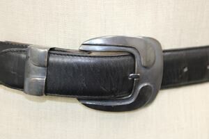 Vintage PAT AREIAS 925 Sterling Silver Signed Modernist Heavy Buckle Set Size 28